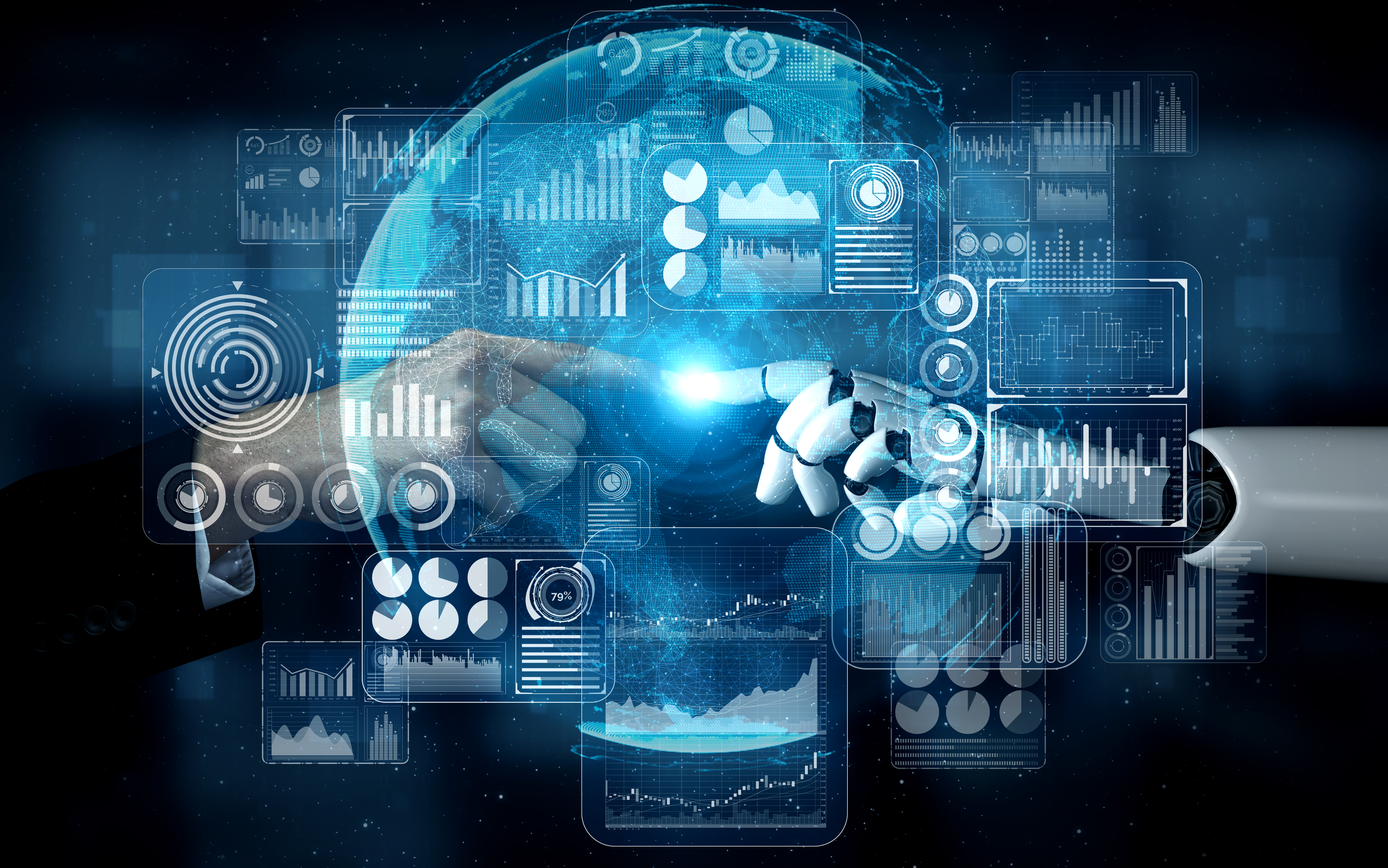 摄图网_402390995_3D渲染人工智能AI研究机器人和机器人开发为人类生活的未来计算机大脑的数字据挖掘和机器（企业商用） (1).jpg